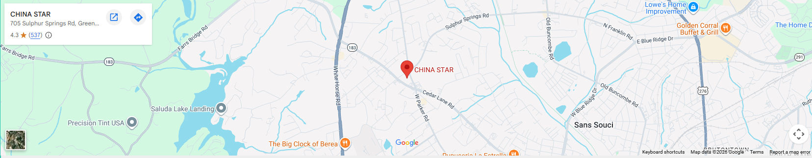 Location 705 Sulphur Springs Rd, Greenville, SC 29617